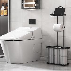 Detachable Wall-Mounted Zinc Alloy Bathroom Storage <b>Rack</b> for Tissue Magazine & <b>Roll</b> Paper with Adjustable Height Modern Design - Product Image 2