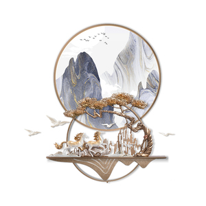 בעבודת יד שרף אמנות יוקרה אלומיניום סגסוגת מסגרת תלת ממדי הקלה קיר אמנות עם סלון קישוט - Product Image 2