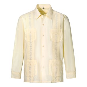 Camisas Guayaberas Personalizadas de Alta Calidad con Estampado, Camisas de Negocios de Algodón Puro para <span class=keywords><strong>Hombre</strong></span> - Product Image 1