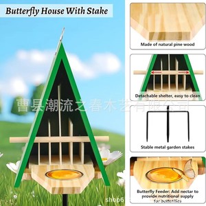 New cross-border solid wood outdoor birdhouse <b>bird</b> feeder <b>stand</b>, adjustable multi-functional <b>bird</b> feeder for patios and - Product Image 4