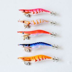 Topline calamar Jig señuelo de pesca nuevo estilo luminoso <span class=keywords><strong>Yamashita</strong></span> 10 unids/pack 3 #3,5 # Egi bolsa camarón de madera Egi calamar Jig gancho - Product Image 4