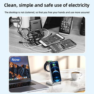 Nouvelle station de charge rapide pliable pour <span class=keywords><strong>iPhone</strong></span> 16 15 <span class=keywords><strong>14</strong></span> <span class=keywords><strong>Pro</strong></span> <span class=keywords><strong>Max</strong></span> <span class=keywords><strong>Apple</strong></span> Watch 3 en 1 <span class=keywords><strong>chargeur</strong></span> sans fil rapide - Product Image 5