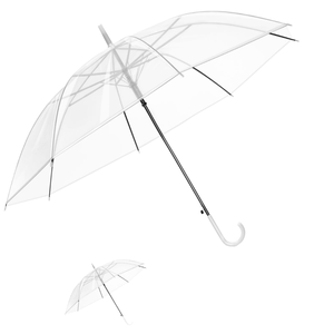 <span class=keywords><strong>Parapluie</strong></span> <span class=keywords><strong>transparent</strong></span> en PVC à long manche avec impression de logo, UPF 30+, pour femmes, adultes, pluie, mariage, usage quotidien - Product Image 1