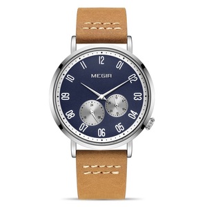 Montre pour homme, polyvalente, minimaliste, étanche, luminescente dans le noir, en cuir véritable, style sportif et professionnel, quartz - Product Image 6
