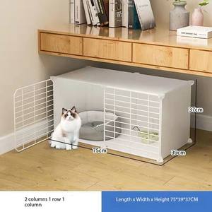 Sólido gato gaiola WC com bandeja de plástico e caixa Eco-Friendly respirável interior estilo aberto gabinete para gatos domésticos - Product Image 5