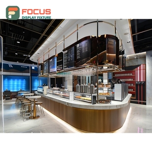 Compact Cafe Service Counter Matte Black Finish Syrup Bottle Display Area Storefront Service Counter - Product Image 6