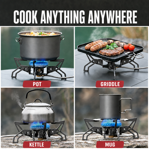 Venture Tails - Estufa de Gas Butano Portátil para Camping de 4000 W, Tipo Split, Plegable, con Quemador en Espiral, Revestimiento de Titanio, Manguera de 100 cm, Encendedor de Pulso, EVA - Product Image 6