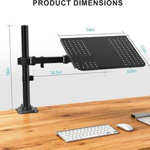 Support pour ordinateur portable en métal noir avec plateau pour moniteur et bras mécanique inclinable à 90 degrés, <span class=keywords><strong>32</strong></span> pouces en stock - Product Image 4