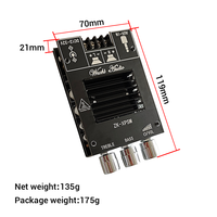 Module amplificateur audio WUZHI AUDIO ZK-XPSM 150Wx2, module sonore, aigus, graves, double canal, TDA7498E, dissipateur de chaleur