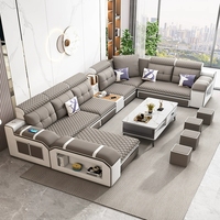 Ensemble de Canapé d'Angle Moderne en Tissu, Meuble de Salon Idéal pour Petits Espaces, Design Simple de Canapé Sectionnel en Forme de L