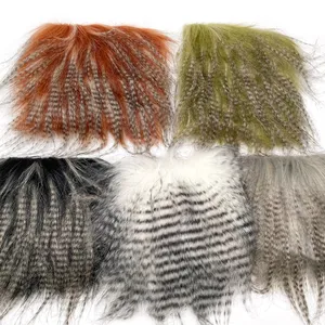 Señuelo de pesca de fibra Polar precortada, pluma de pájaro Artificial, Material de atado de moscas, piel artesanal