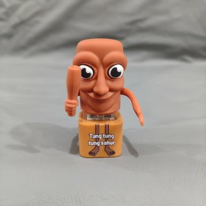 Llavero Tung Sahur, decoración de escritorio, botón de presión, juguete para aliviar el estrés, figura Meme creativa, Colección italiana Brainrot, ventas al por mayor - Product Image 6