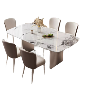 أثاث فاخر حديث من الفولاذ الكربوني طقم رخامي من أعلى الأحجار أثاث فاخر ثابت للفلل والشقق المنزلية والمطاعم والفنادق - Product Image 2