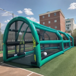 Cage de frappe gonflable géante personnalisée en PVC pour l'entraînement familial au baseball avec filet en PVC, terrain de baseball sur mesure - Product Image 1