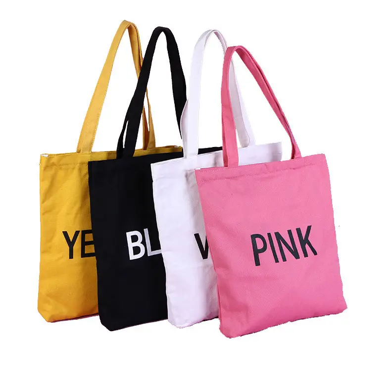 New Style Custom Printed Logo Tote Shopping Cotton Canvas Bag Female Canvas Ins Cute Large With Handle Cross Body Bag