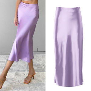 Clacive Ropa De Mujer Vintage <span class=keywords><strong>Satin</strong></span> <span class=keywords><strong>Violet</strong></span> Longue Mode femmes Coréennes <span class=keywords><strong>Jupe</strong></span> Taille Haute A-ligne <span class=keywords><strong>Jupe</strong></span> D'été - Product Image 1