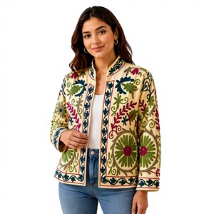 Veste brodée de qualité supérieure KAMARVY pour femme, inspirée des motifs ethniques, réversible, en velours et coton, pour l'automne/hiver - Product Image 3