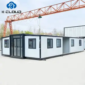 40Ft Luxury Modern Folding Expandable Prefabricated House 20Ft Hurricane Proof Insulated Movable Prefab Home With Furniture