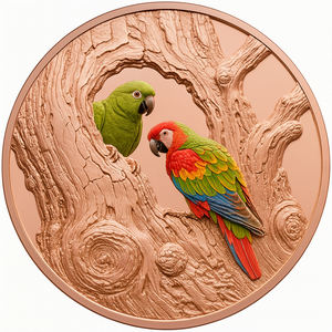 เหรียญทองแดงแท้ 999 น้ำหนัก 5 ออนซ์ ขนาด 65 มม. ลายลึกสีนกแก้วป่า สำหรับของที่ระลึกและใช้ในการส่งเสริมการขาย - Product Image 1