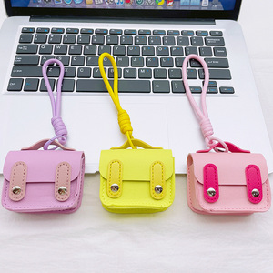 เคสใส่ <span class=keywords><strong>AirPods</strong></span> แบบกระเป๋าเป้สะพายหลังขนาดเล็ก วัสดุ PVC พร้อมพวงกุญแจ กระเป๋าใส่เหรียญ กระเป๋าใส่หูฟัง สำหรับผู้หญิง - Product Image 3