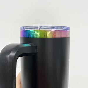แก้วน้ำสแตนเลสสตีลเคลือบสีรุ้งขนาด 20 ออนซ์ ของ USA รุ่นใหม่ สำหรับนักเรียน ใช้สำหรับเดินทาง พกพาสะดวก พร้อมหลอดดูด เหมาะสำหรับเลเซอร์ - Product Image 2