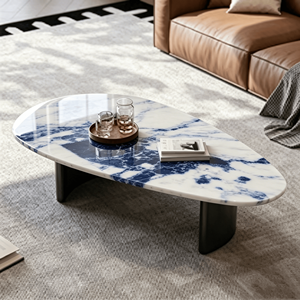 Table basse en <span class=keywords><strong>quartz</strong></span> artificiel artisanal irrégulier de style antique, sculptée sur mesure, en pierre artificielle, style européen moderne, écologique - Product Image 5