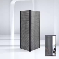 Porte coulissante télescopique invisible en acier inoxydable, maille diamantée, alliage d'aluminium, pliable, anti-moustiques et anti-effraction, verrouillable