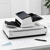 Ricoh Fi-7700 – Numérisateur à plat A3 avec chargeur automatique de documents (ADF) 300 feuilles, double plateforme, 100 ppm/200 IPM pour la numérisation d'archives bancaires et gouvernementaux