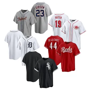 खेल में उपयोग के लिए मुद्रित लोगो वर्दी शैली शर्ट के साथ कस्टम कढ़ाई बेसबॉल और सॉफ्टबॉल जर्सी पॉलिएस्टर स्पोर्ट्सवियर