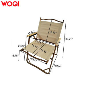 Fauteuil pliant en bois Woqi 21,26x18,31x30,71 pouces, chaise de plage portable d'extérieur avec dossier pour la pêche et les voyages en voiture - Product Image 1