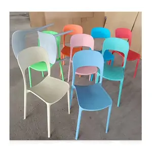 Stapelbare Stühle Großhandel Creme Esszimmers tühle Plastiks tühle für Restaurants und Café