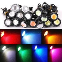 23MM Adlerauge LED-Licht Flugzeug-Blitzleuchte 12V 1,5W Aluminium Schwarz 8-teiliges Set 7 Farben Adlerauge-Licht DRL Markierungsleuchte