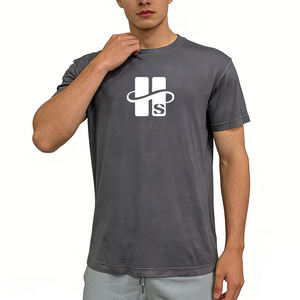 เสื้อยืดผู้ชายทรงปกติ ผ้าเนื้อนุ่มสบาย ออกแบบตามสั่ง ขายส่ง ผลิตจากผ้าไผ่ 95% สแปนเด็กซ์ 5% แขนสั้น ผ้าฝ้าย - Product Image 2