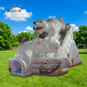 WINSUN Inflatable Children's <b>Slide</b>-Polar Bear Theme PVC Dry <b>Slide</b> for Garden Educational Public Playgrounds Customized Color - Product Image 1