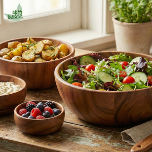 Plato Redondo de Madera Estilo Clásico Japonés, Ecológico, para Servir Comida, Presentación de <span class=keywords><strong>Sushi</strong></span>, Restaurante, Camping, Hogar - Product Image 3