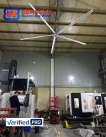 2025 18 24ft Pmsm Ventilateurs HVLS à volume élevé Ventilation de ferme de vache personnalisée Ventilateur de plafond à débit d'air avec moteur 220v