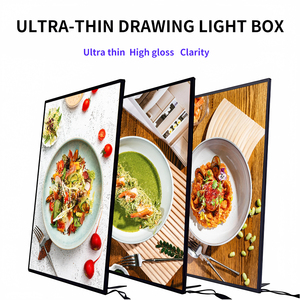 Tùy chỉnh mỏng mỏng A3/A4 hộp Đèn Tempered Glass <span class=keywords><strong>LED</strong></span> ảnh tùy chỉnh khung nhôm treo quảng cáo <span class=keywords><strong>LED</strong></span> chiếu sáng hiển thị - Product Image 5