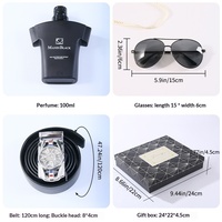 Set Hadiah Pria Parfum Ulang Tahun Jam Tangan Fashion Pria Kacamata Hitam Dompet Sabuk Parfum Set Parfum Hadiah Pria
