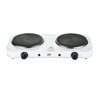 Réchaud électrique portable Andong, double plaque chauffante solide, cuisinière électrique, plaque chauffante à 2 brûleurs pour la cuisson, 2000 watts