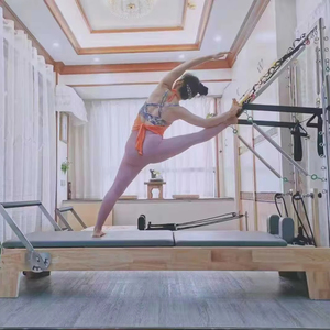 Reformer de Pilates de Media Torre de Roble Personalizado de Alta Calidad Duradero para Uso Doméstico <span class=keywords><strong>y</strong></span> Comercial para Entrenamiento Corporal <span class=keywords><strong>y</strong></span> Estudio de Pilates - Product Image 3