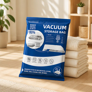 Clear Vacuum Storage Bags Transparent PA PE Reusable Vacuum Compression Bags with One-way Air Valve for Bedding Storage - Product Image 1