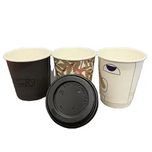 Özel LOGO ile sıcak kahve içecekleri için özel kağıt fincan parti çift duvar sıcak kağıt bardaklar