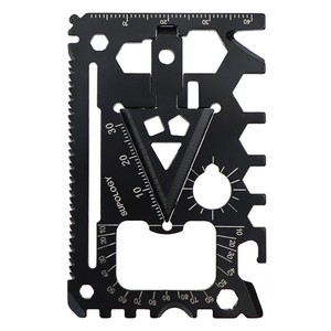 Tarjeta multiherramienta Fiery Fox 18 en 1 de acero inoxidable, herramienta de supervivencia EDC con regla, destornillador, llave inglesa, abridor de botellas y cuchilla. - Product Image 1
