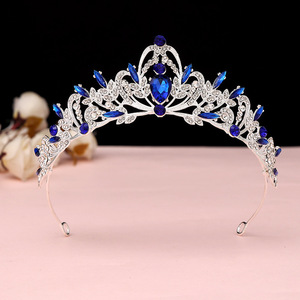 Corona de diamantes de imitación de estilo europeo hecha a mano, accesorios nupciales para el cabello, diadema de cristal barroco, Tiaras de Mariage para <span class=keywords><strong>reinas</strong></span> - Product Image 5