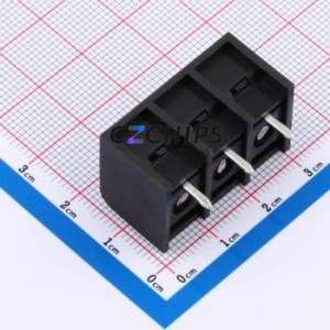 MXHB9500-9.5-03P-BK01-Cu-S-A Barrier Terminal Block Through hole,P=9.5mm Connector Three Sides 9.5mm 1x3P Straight Pin - Product Image 2