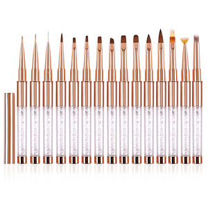 Set da 15 Pennelli Professionali di Lusso per Unghie, Piatti, Ovali, in Nylon Crimped con Manico in Metallo, Personalizzati per Smalto, Gel UV, Liner, Alta Qualità per Unghie - Product Image 6