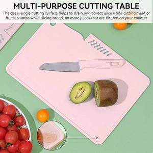 Juego de Tablas de Cortar Multifuncionales de Plástico PP con Logotipo Personalizado, Cuchillo para Frutas, Herramienta Auxiliar para Cocina y Camping - Product Image 2