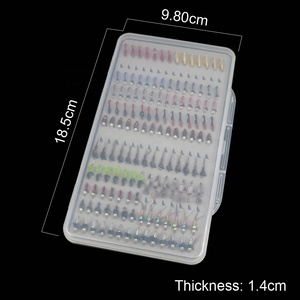 Commercio all'ingrosso 133 pz/set ultrasottile portatile ninfa Scud Midge mosche Kit assortimento con scatola pesca alla trota esche a mosca - Product Image 3