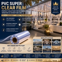 Rouleau de film transparent en PVC souple pour fenêtre, protégé contre les UV, résistant à l'humidité, imperméable, pour tente dôme de glamping dans le désert