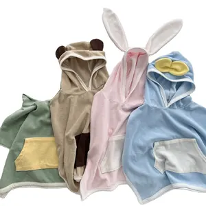 Pakaian anak-anak piyama MU, pakaian tudung bayi, handuk mandi, jubah bayi, hoodie kartun, pakaian tidur anak-anak lembut